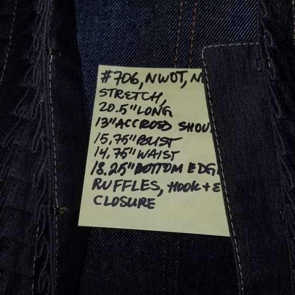 🔻REDUCED❣ 706 NWOT Classy Classiques Entier Denim Top 2 Ruff - Picture 8 of 13